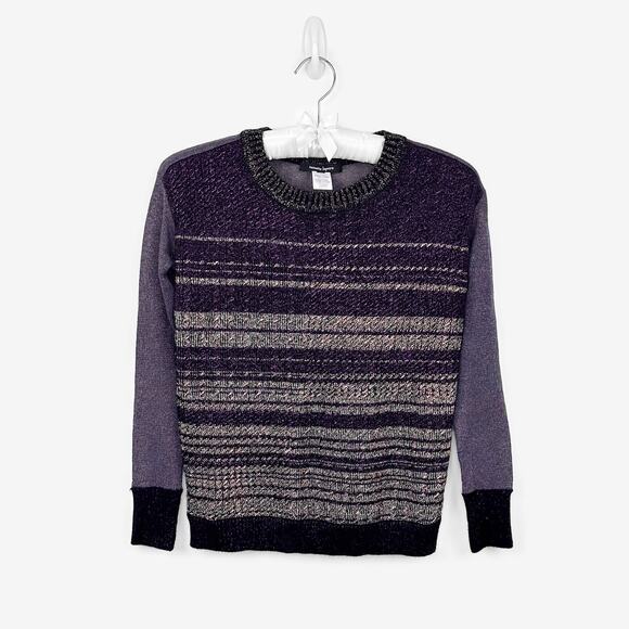 Nanette Lepore Lurex Metallic Sweater Extra Small Midnight Sky Wool Blend - Picture 1 of 3